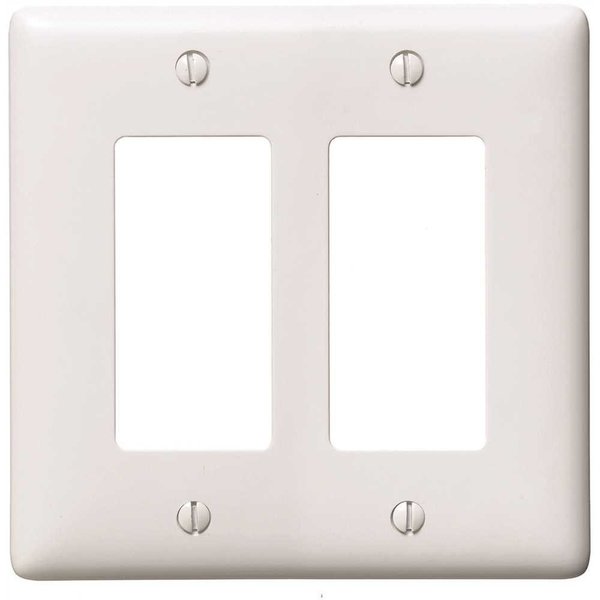 Hubbell Wiring 2-Gang Decorator Wall Plate - White P262W